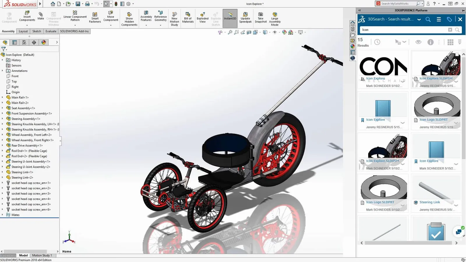 Conception de composants automobiles sur SolidWorks (3DEXPERIENCE)