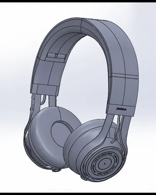 Casque audio noir 3D de style technologique.