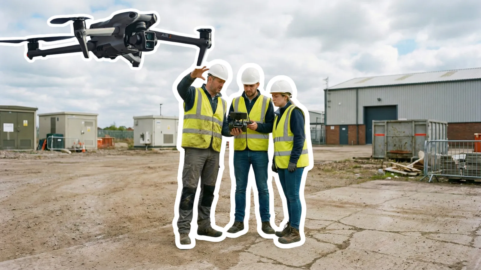 Stagiaires réalisant un exercice de télépilotage de drone en Île-de-France