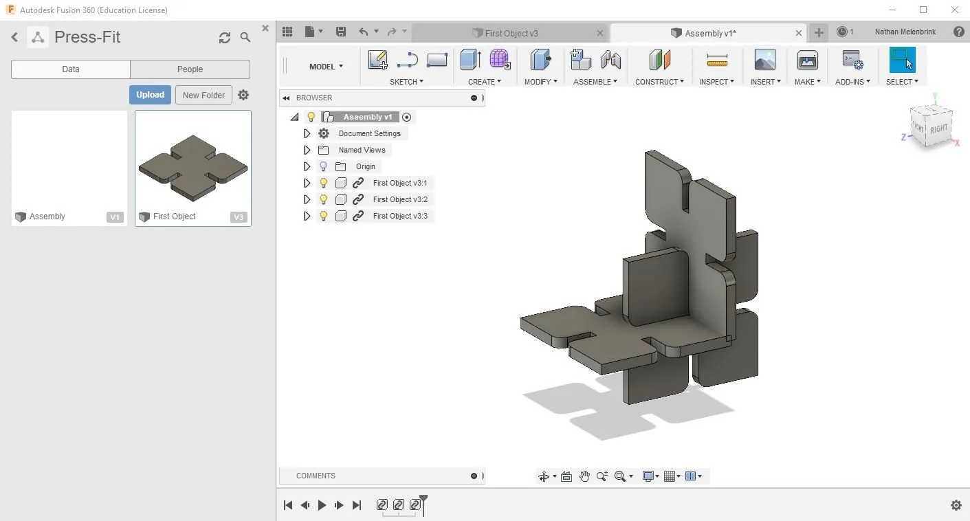 Assemblage Fusion 360