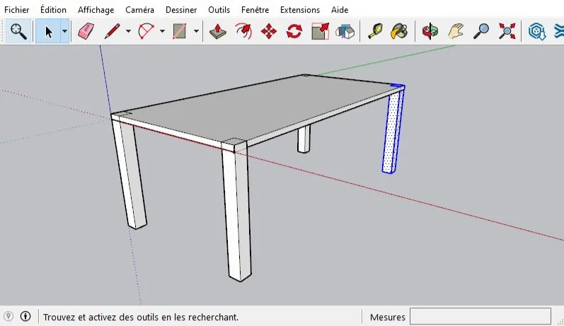 Assemblage plateau et pieds