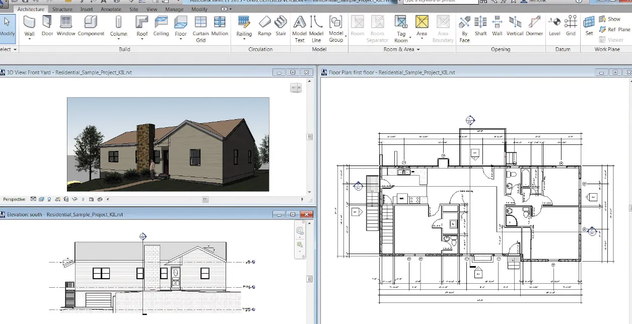 Autodesk Revit architecture interface exemple