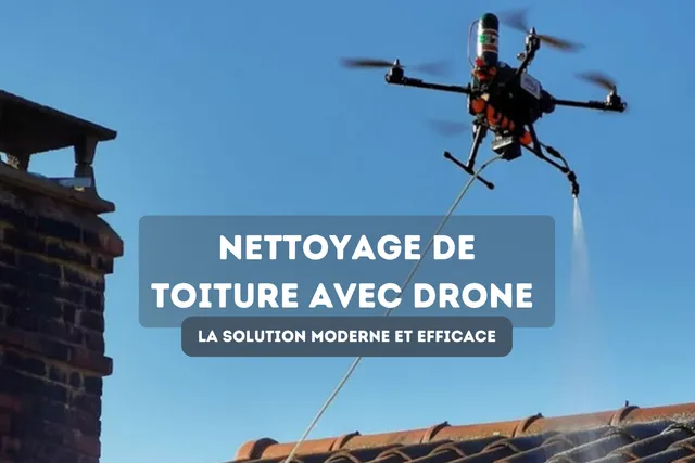Nettoyage de toiture avec drone