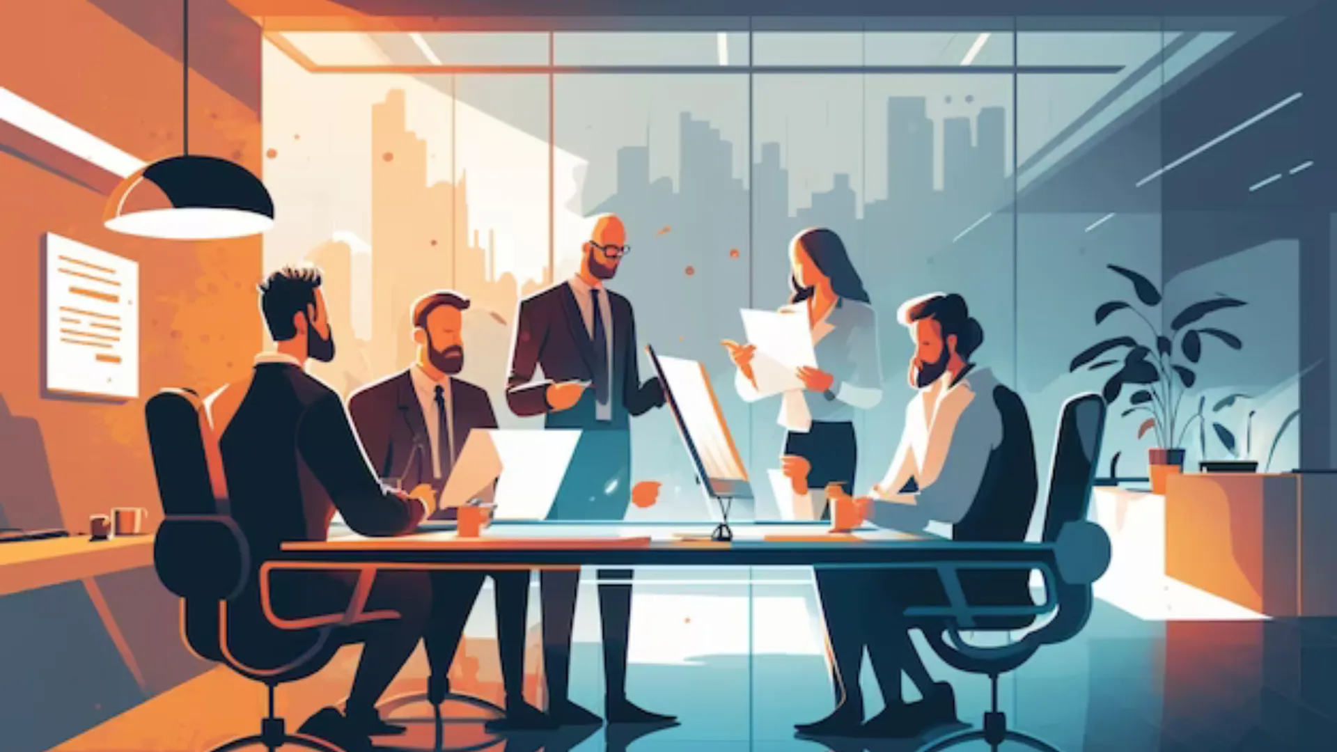 Illustration de personnes en réunion