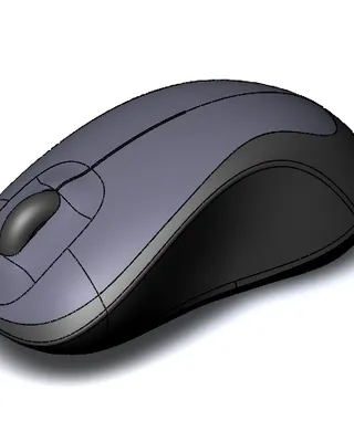 Souris d'ordinateur sans fil vue de dessus.