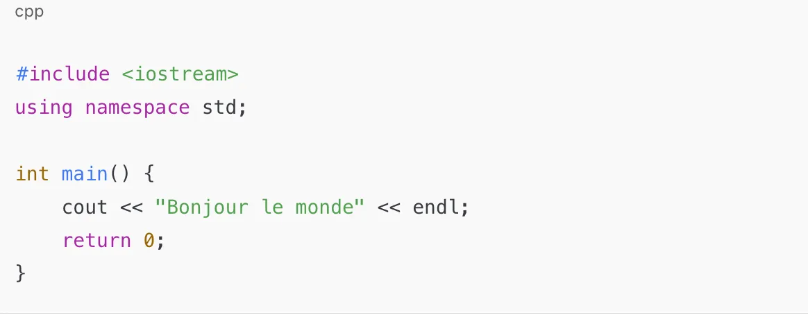 Code C++