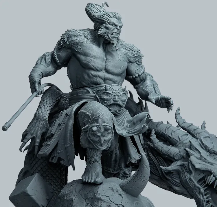 Figurine très détaillée imprimée en résine
