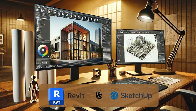 Comparatif visuel entre Revit et SketchUp pour l'architecture