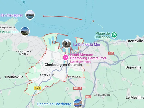 Carte de Cherbourg-Octeville
