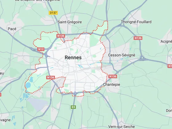 Carte de Rennes