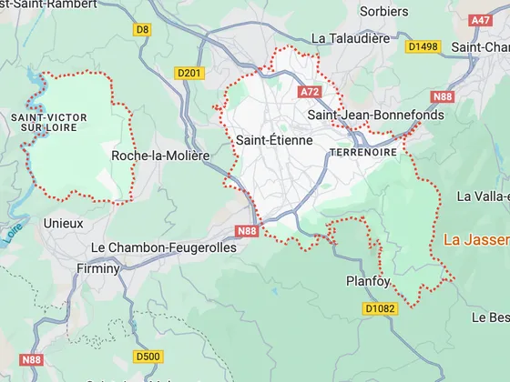 Carte de Saint-Etienne