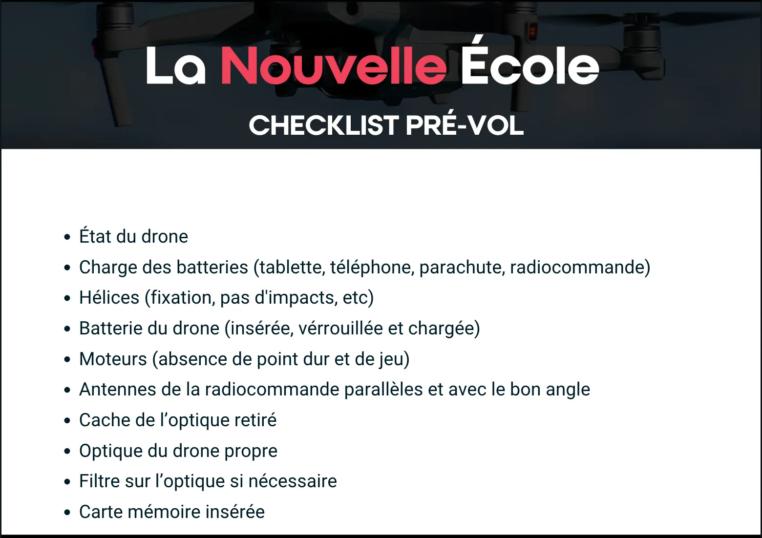 Checklist pré-vol