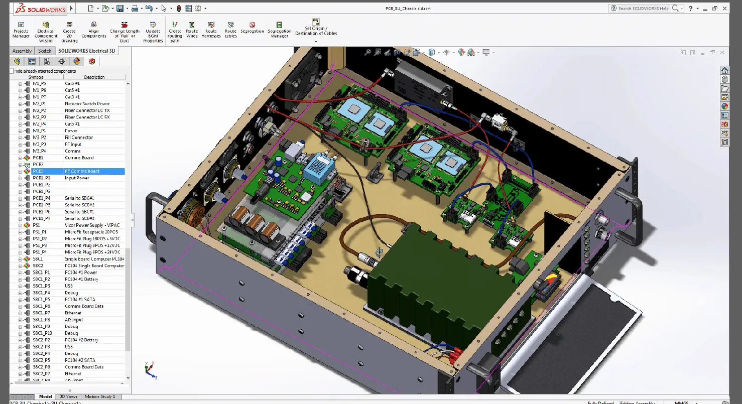 Conception électrique complexe SolidWorks