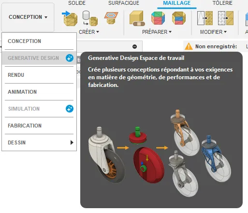 Conception générative Fusion 360