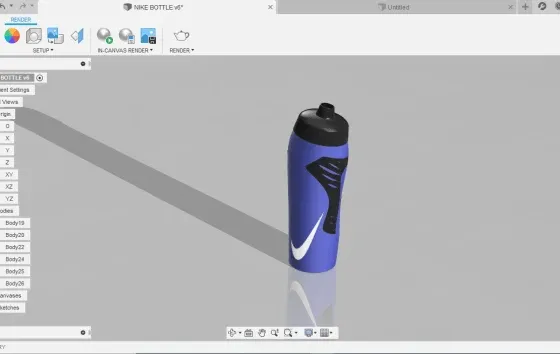 modélisation de bouteille sur Fusion 360