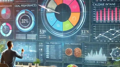 Homme observant un mur transparent avec divers graphiques et diagrammes numériques, dont des graphiques à barres, à lignes, des diagrammes circulaires, et des données industrielles, dans un environnement moderne affichant des analyses de données.