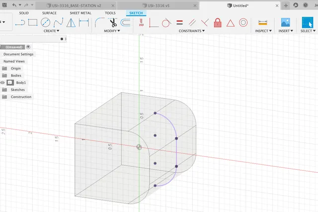 Créer une rainure le long d'une courbe Fusion 360