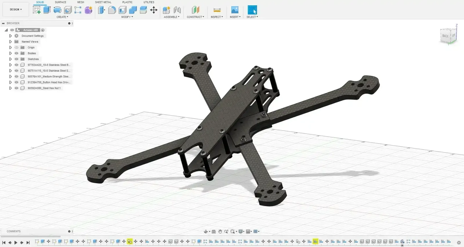 Modèle 3D conçu sur Fusion 360