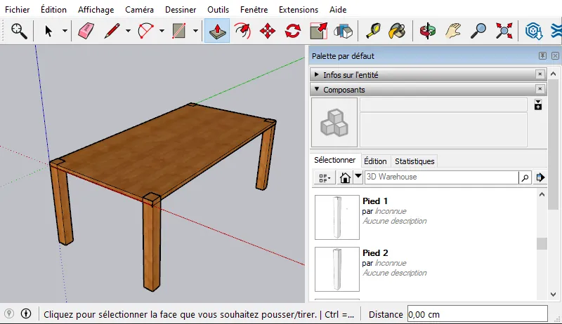 Gestion de composants sketchup