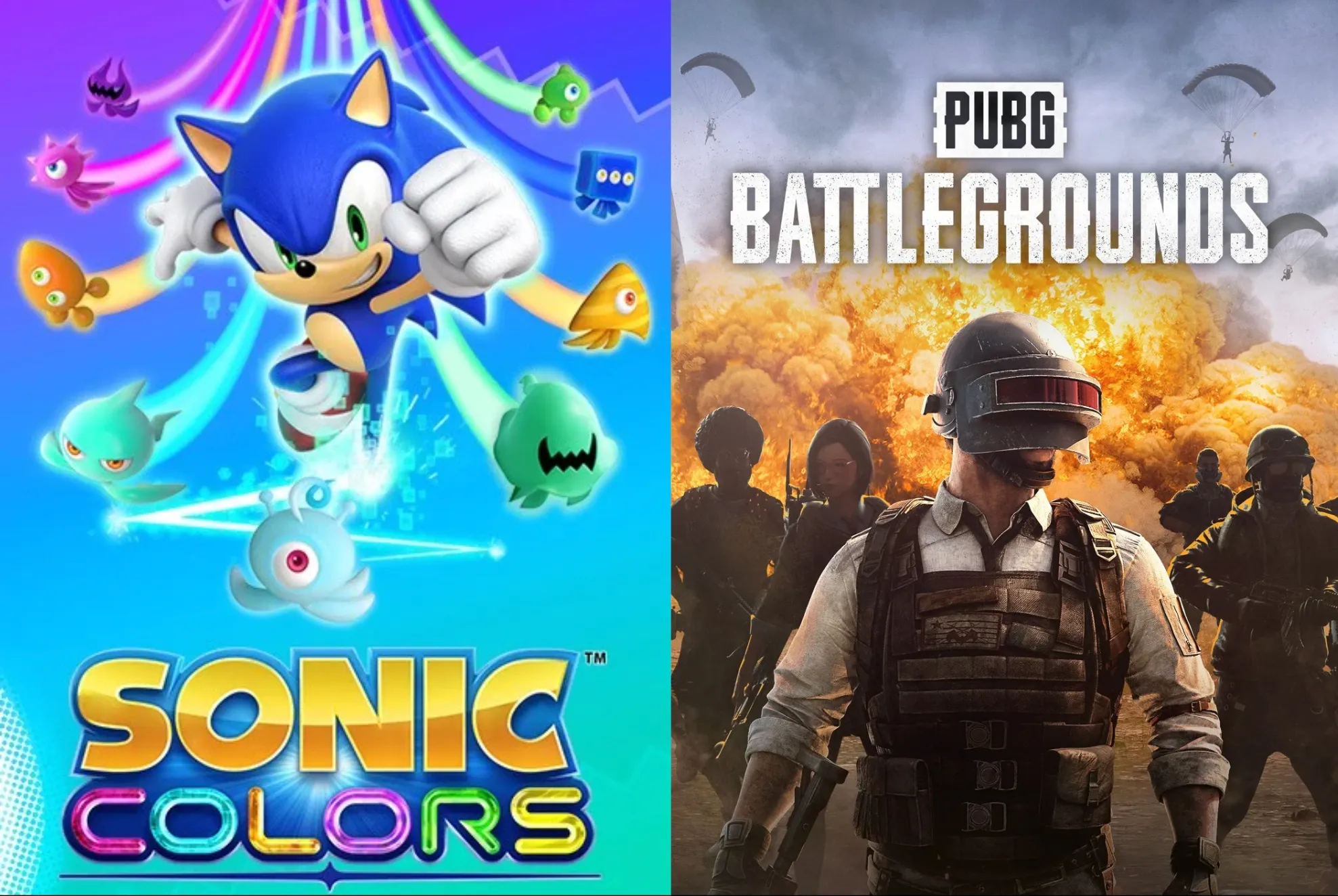 Image de Sonic colors et PUBG Battleground
