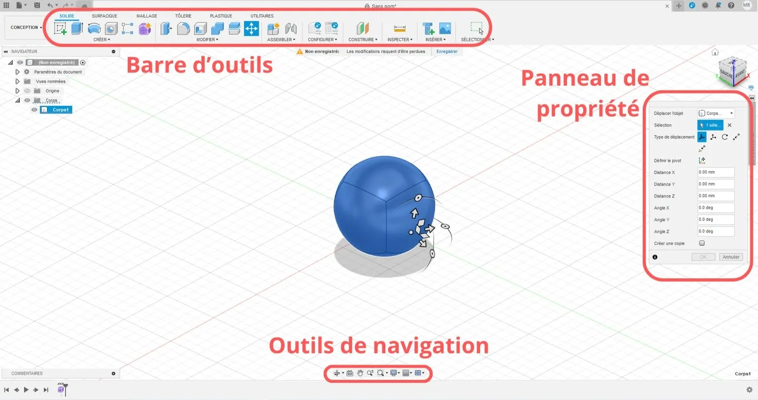 Interface Fusion 360