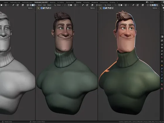 Interface de Blender