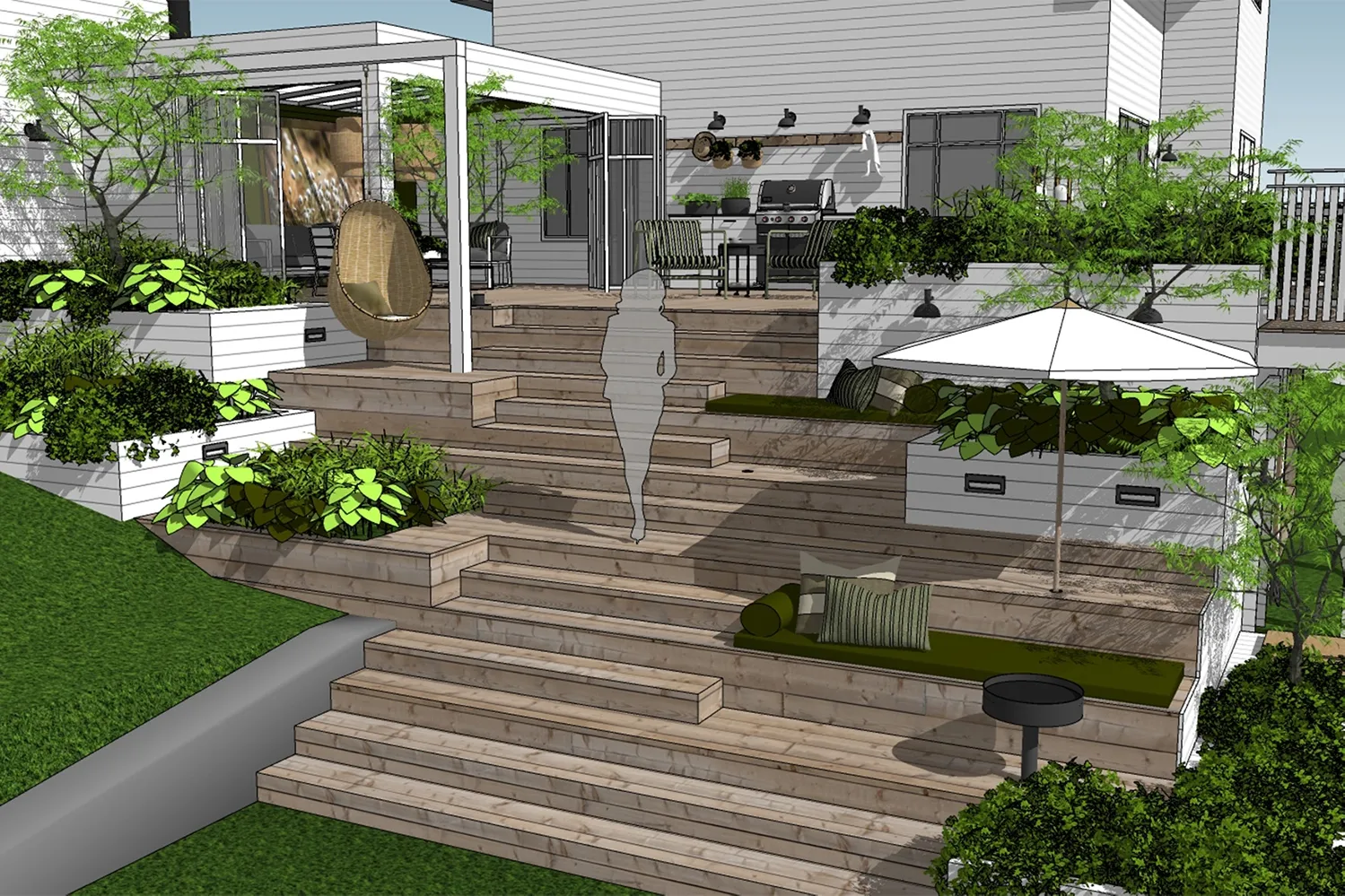 Jardin sur SketchUp