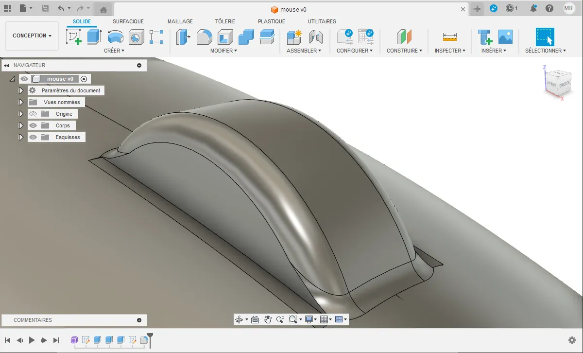 Lissage molette Fusion 360
