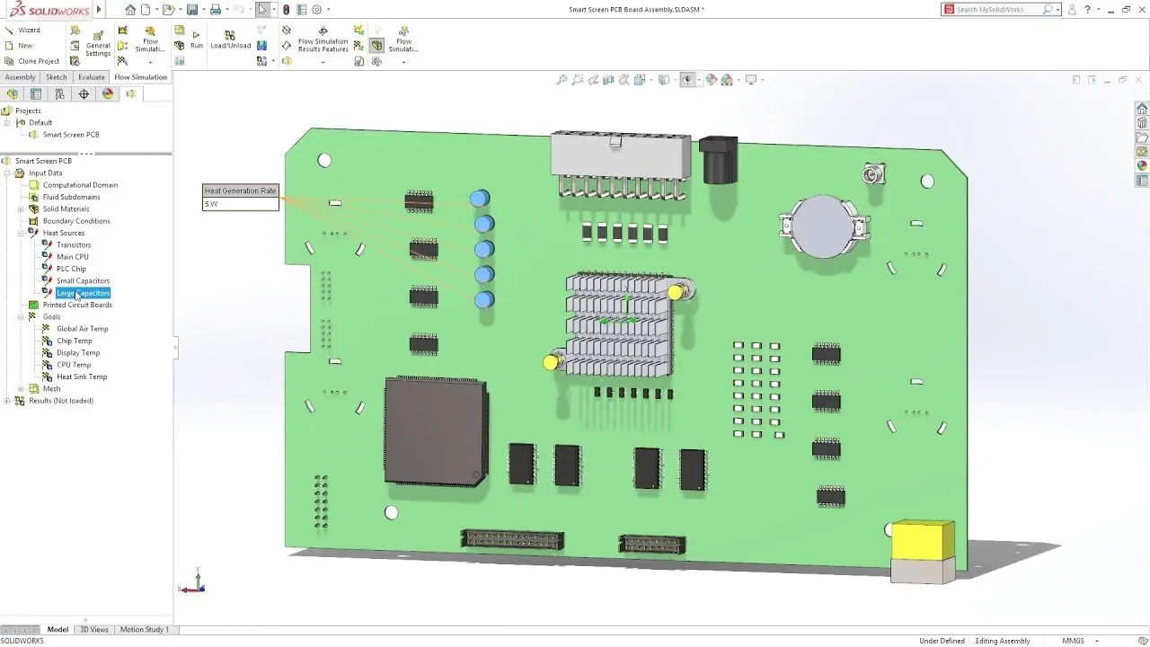 Mécanisme électrique SolidWorks PCB