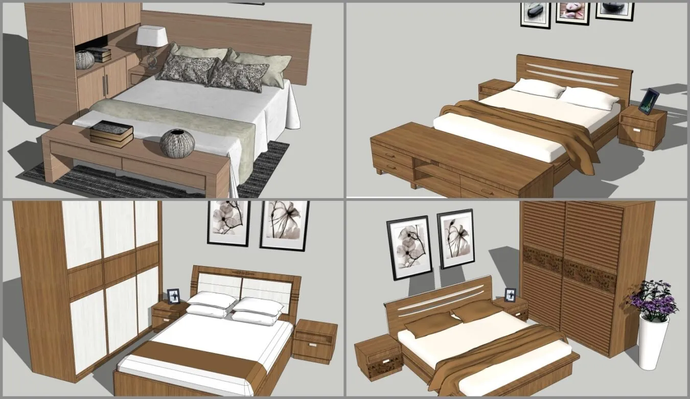 Meubles en bois sketchup