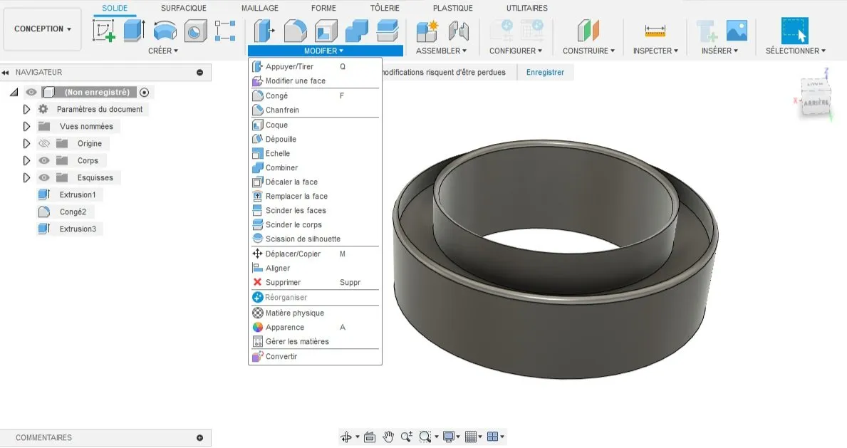 Modélisation directe Fusion 360