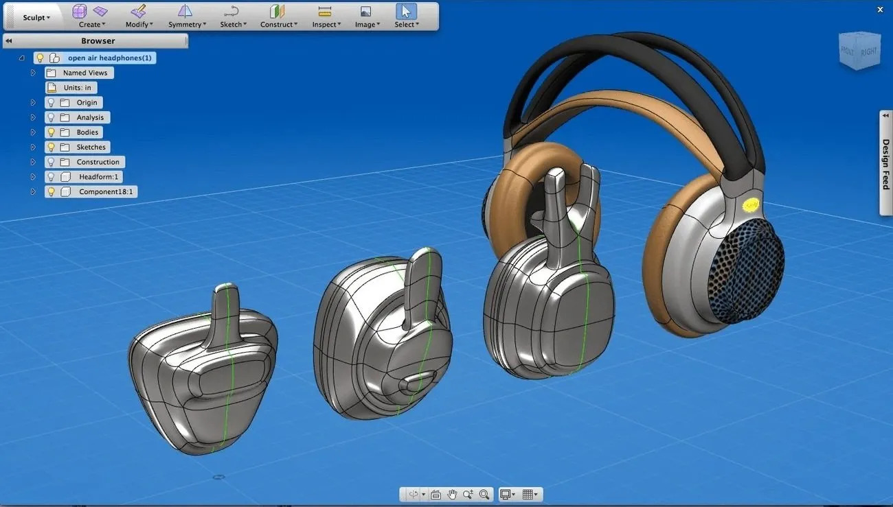Modélisation directe casque 3D fusion 360