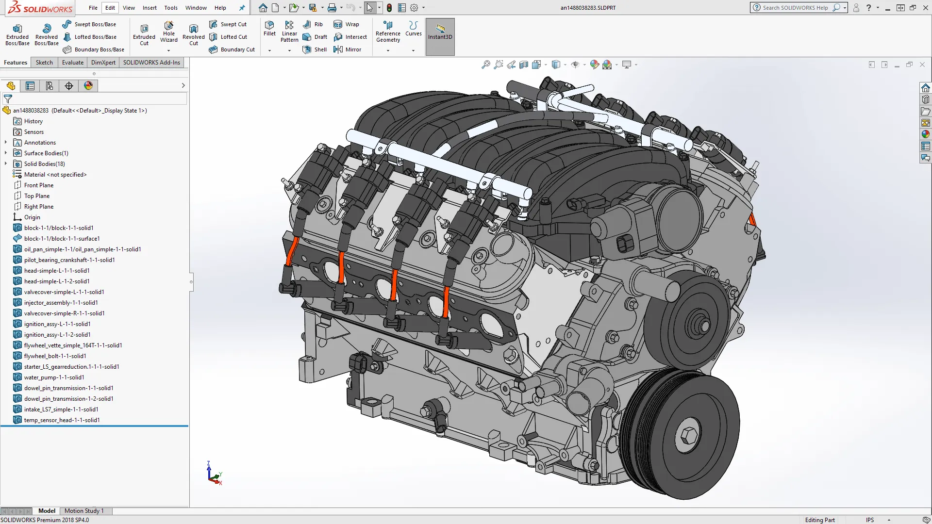 Modélisation moteur SolidWorks