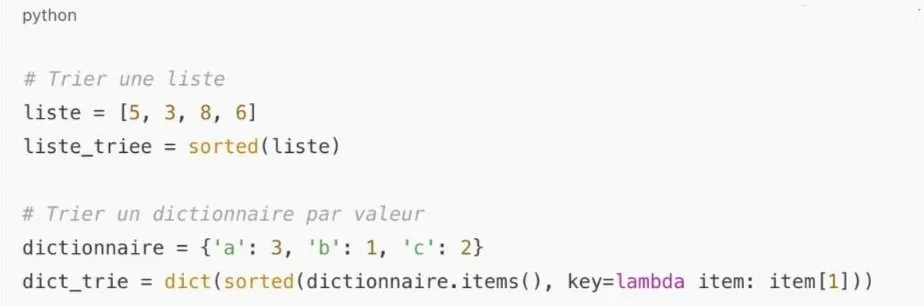 Code indispensable Python exemple
