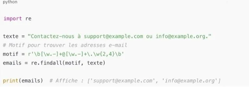 Exemple de code IA pour python