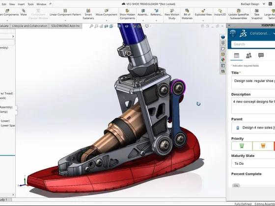 Pied mécanique SolidWorks