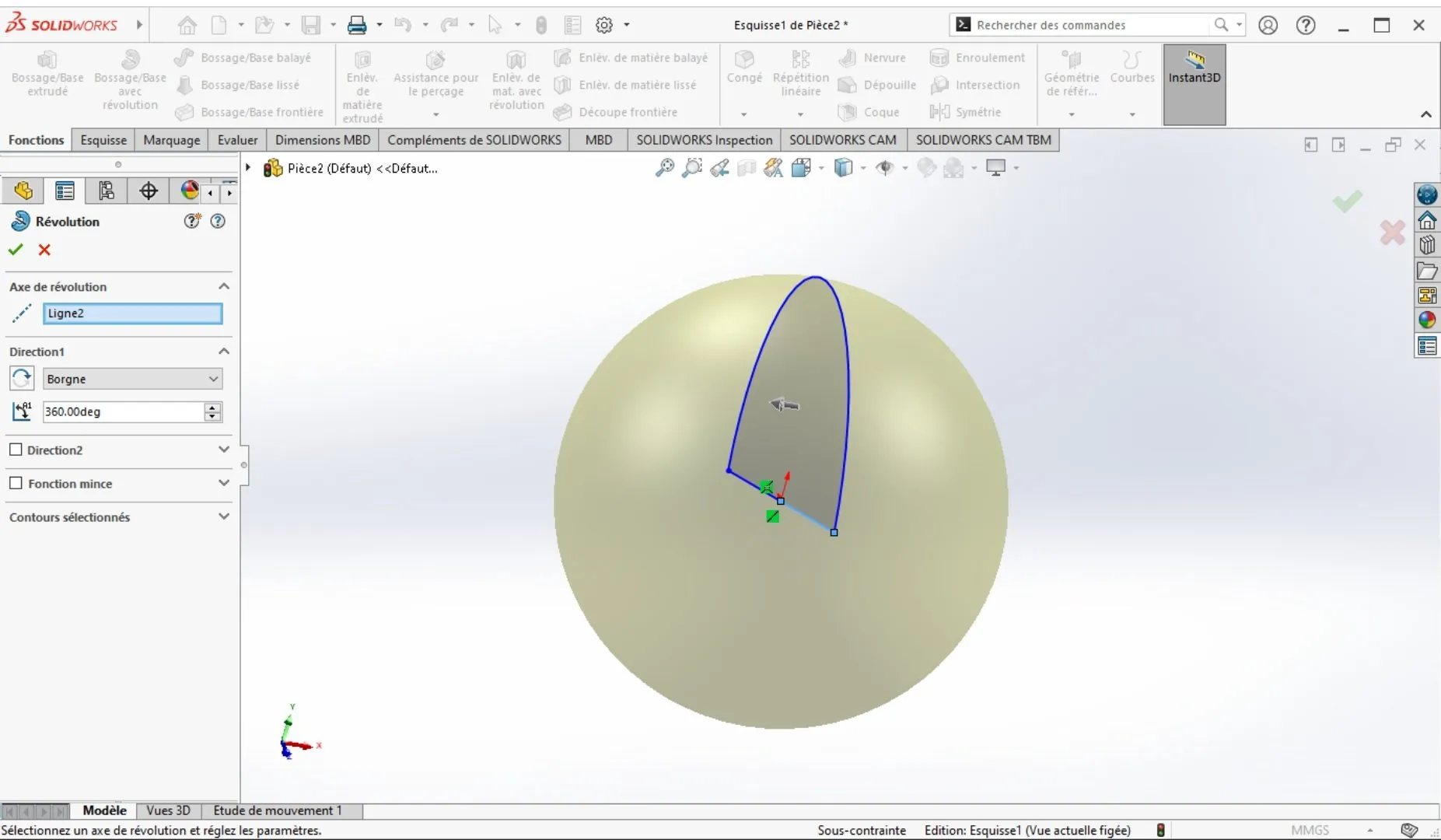 Révolution Solidworks