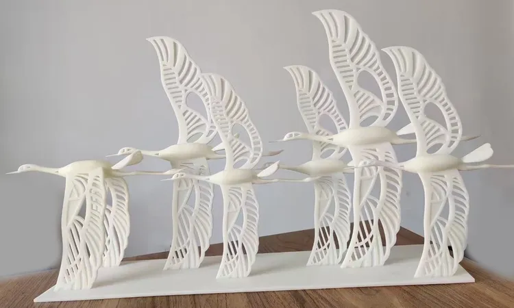 Sculpture décorative imprimée en résine blanche