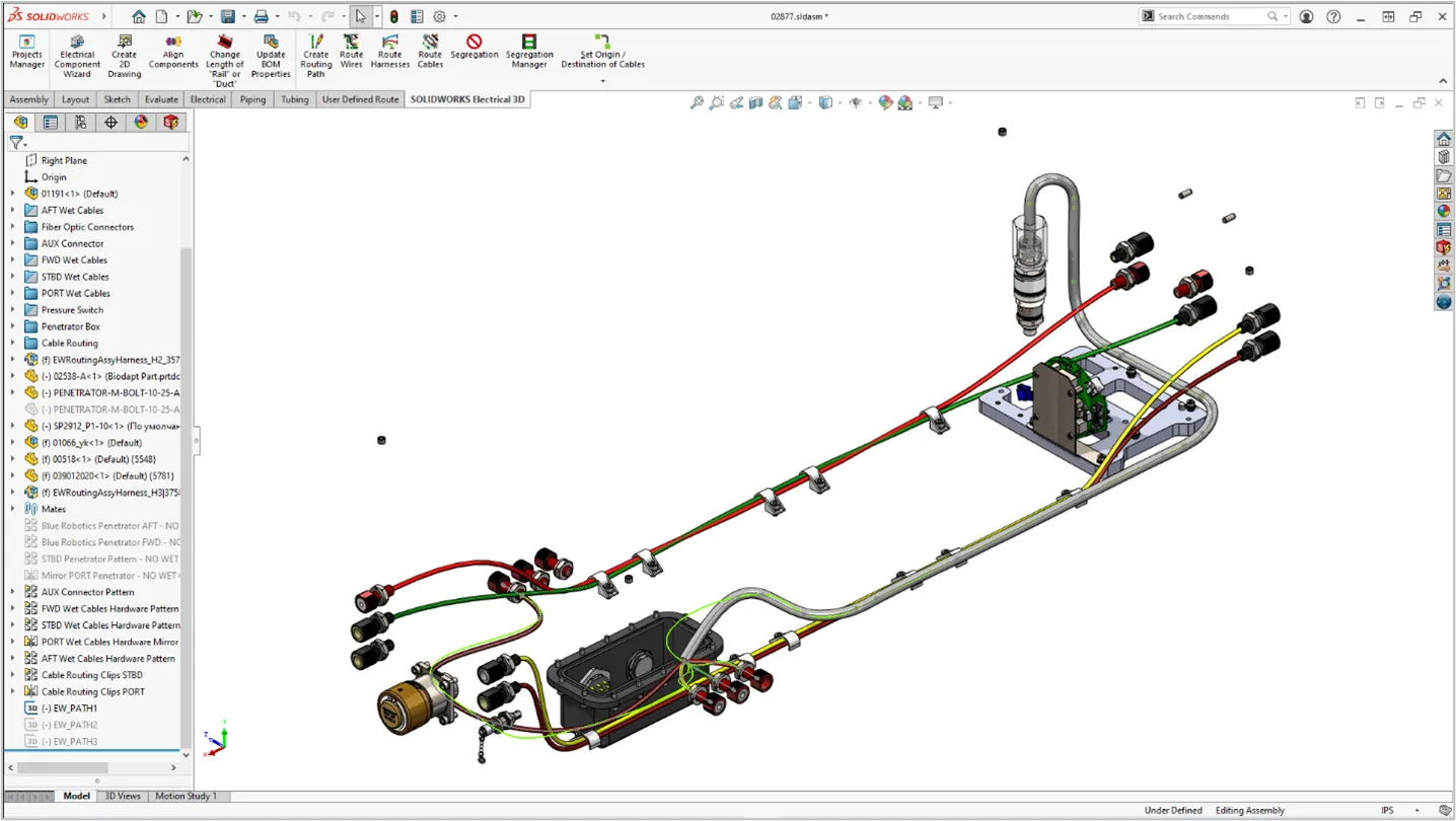 Simulation système électrique SolidWorks