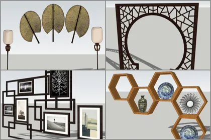 accessoires de décoration sketchup