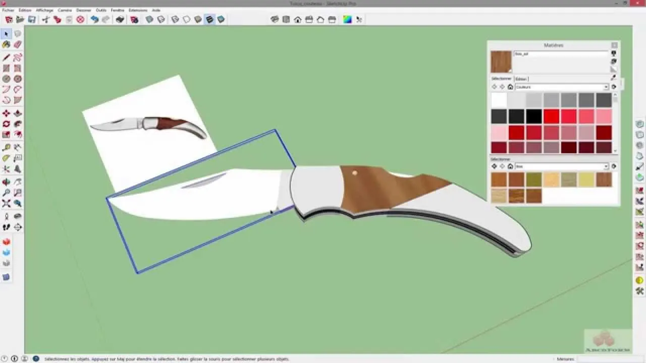 sketchup modelisation 3d couteau