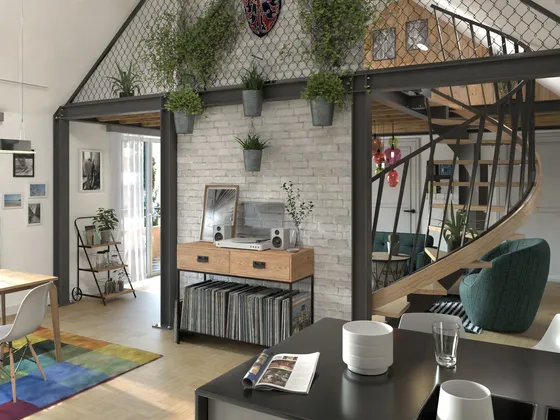 espace intérieur 3D sketchup