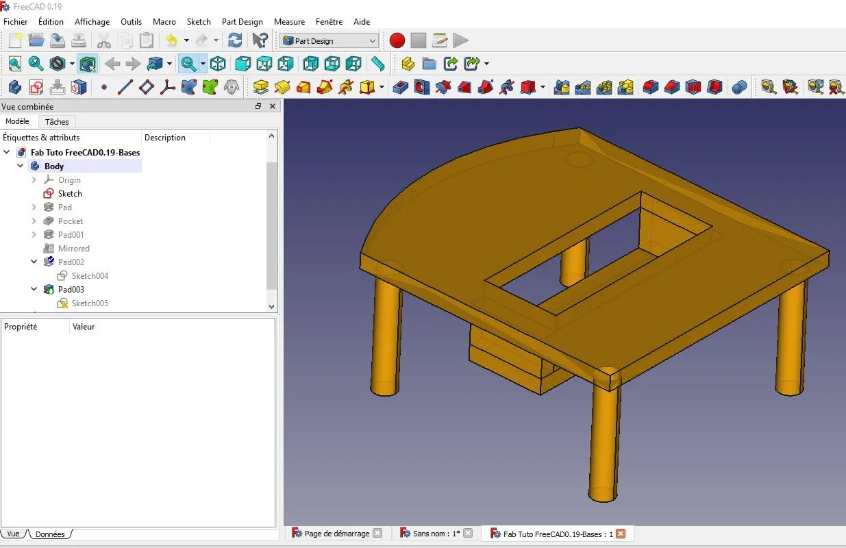freecad objet simple modélisé en 3d