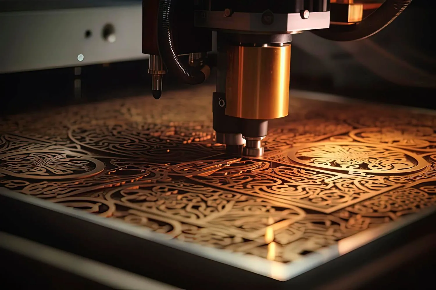 jolie gravure sur métal avec machine