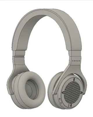 Casque audio sans fil avec grand arceau et coussinets d'oreille rembourrés, face avant avec grille de haut-parleur et commandes.
