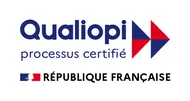 Logo de Qualiopi, processus certifié, République Française.