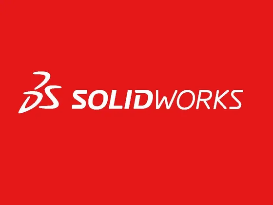 Logo de SOLIDWORKS sur fond rouge