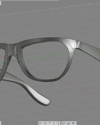 Une modélisation 3D de lunettes de soleil décontractées avec une monture sombre.