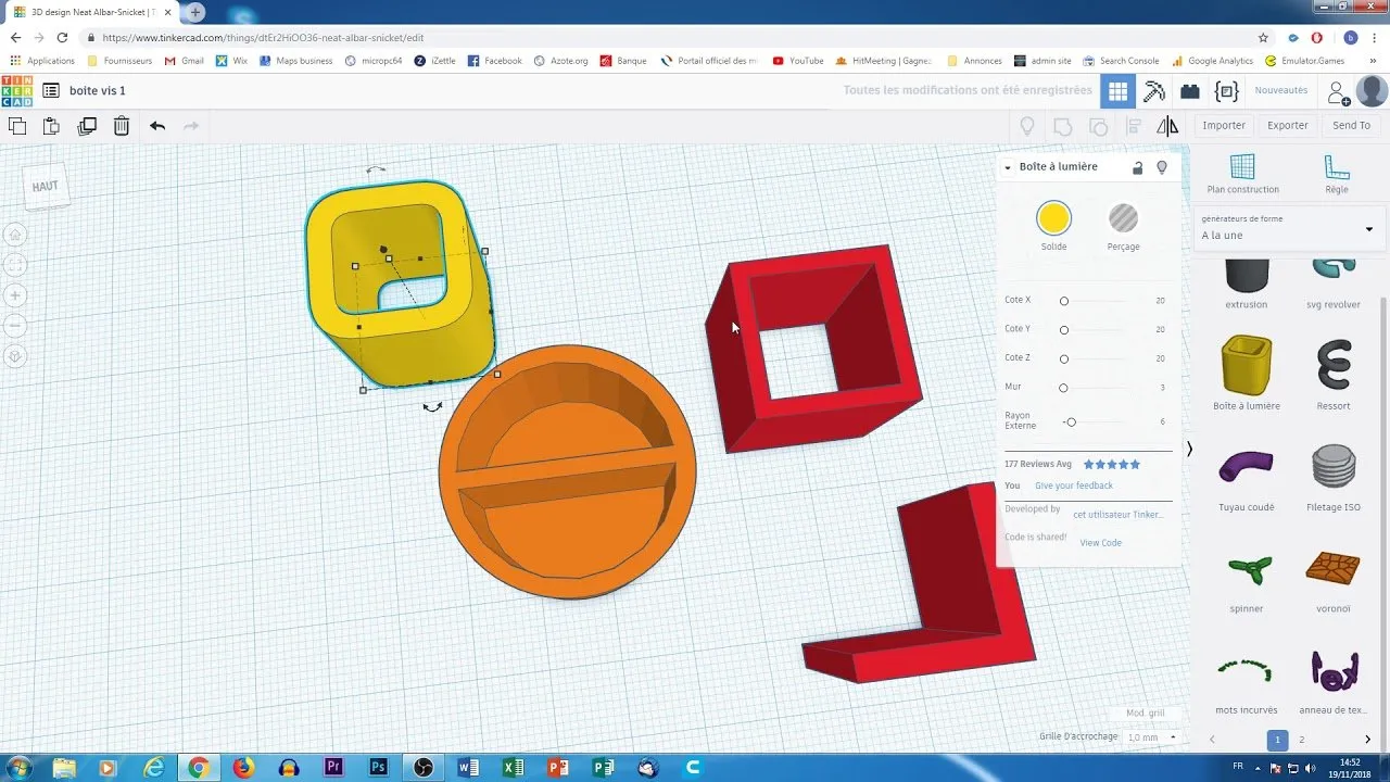 modelisation 3d Tinkercad objets simple
