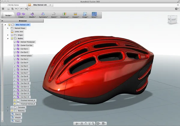 modélisation de casque sur Fusion 360
